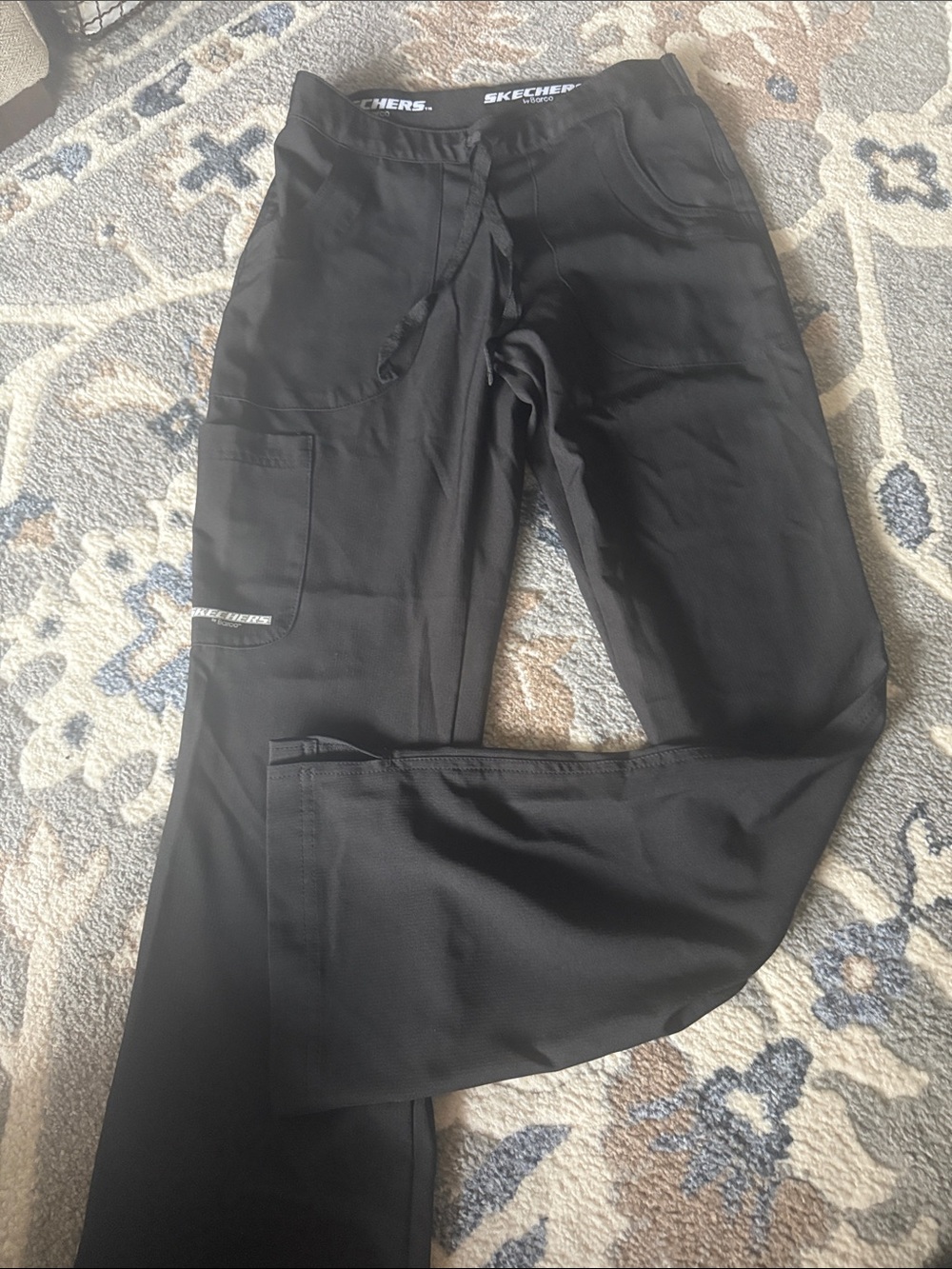 Skechers byBarco Uniforms Black Drawstring Cargo Scrub Joggers size XSP women’s
